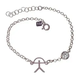 Pulsera en Plata de Ley 925m con 17 cm. Indalo amuleto de 11 mm. y ci