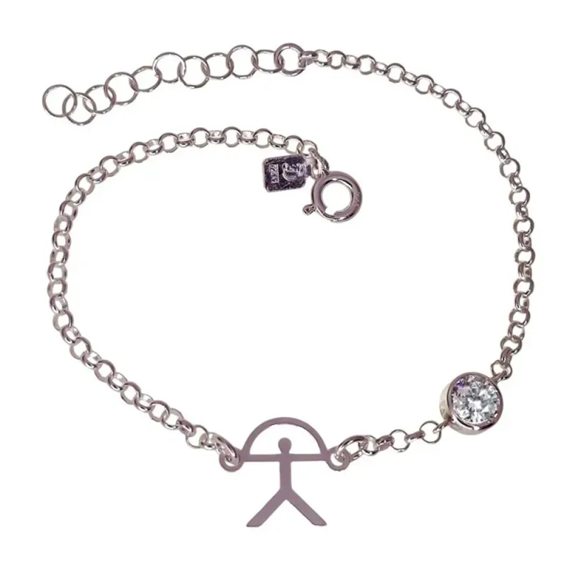 Pulsera en Plata de Ley 925m con 17 cm. Indalo amuleto de 11 mm. y ci