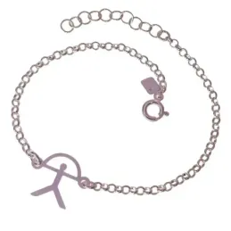 Pulsera con Indalo en Plata de Ley 925m 17 cm. cadena rolo de 2 mm. t
