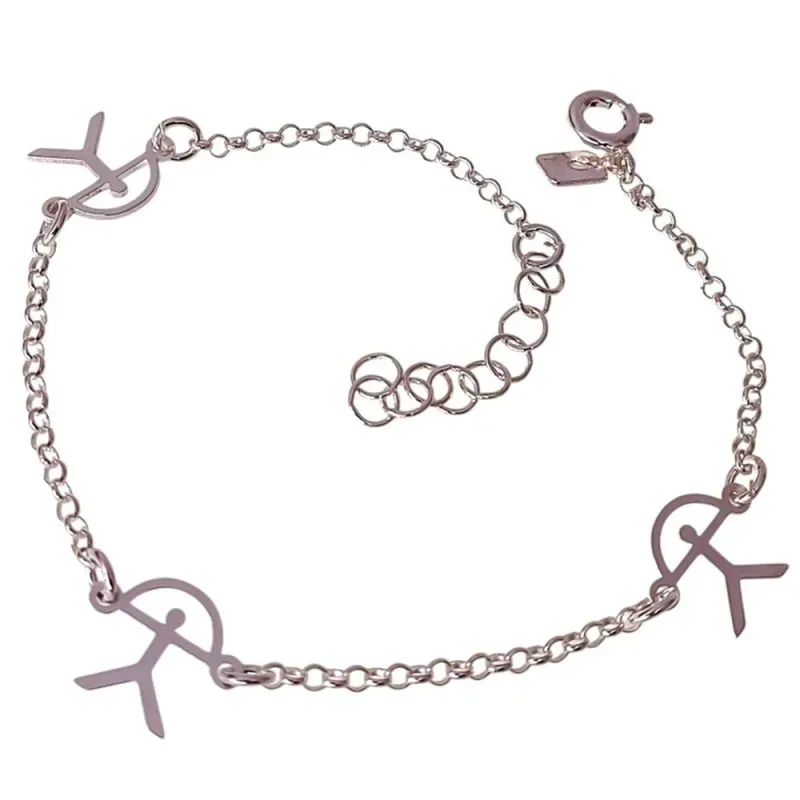 Pulsera Indalo en Plata de Ley 925m con 17 cm. cadena rolo de 2 mm. a