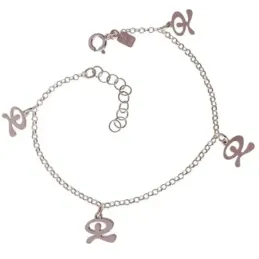 Pulsera Indalos en Plata Ley 925m de 17 cm. cadena rolo con 2 mm. amu