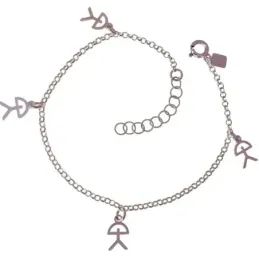 Pulsera Indalo en Plata Ley 925m de 17 cm. cadena rolo de 2 mm. amule