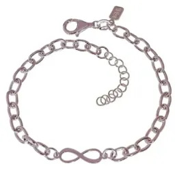 Símbolo Infinito Pulsera en Plata de Ley 925m con 17 cm. eslabones 4