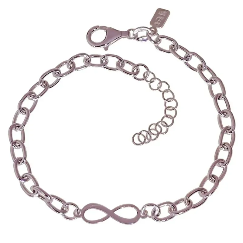 Símbolo Infinito Pulsera en Plata de Ley 925m con 17 cm. eslabones 4