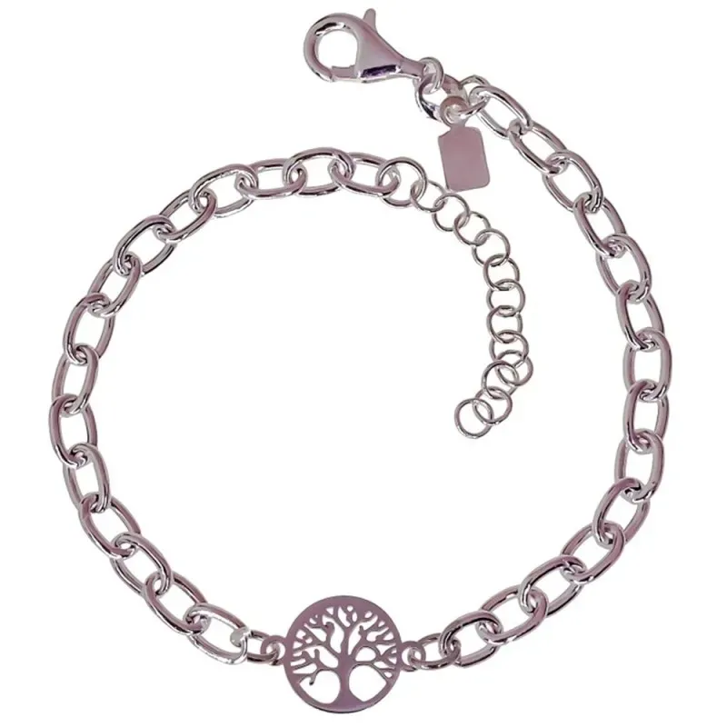 Árbol de la Vida Pulsera en Plata Ley 925m de 17 cm. eslabones 4 mm.