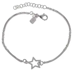 Pulsera en Plata de Ley 925m de 17 cm. cola de topo lapidada 1.5 mm.