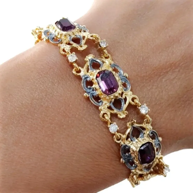 Pulsera Isabelina en Plata de Ley 925m chapada oro de 19 cm. con pied