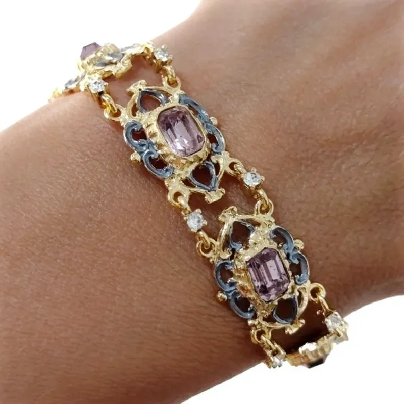 Pulsera Isabelina en Plata de Ley 925m chapada oro de 19 cm. con pied