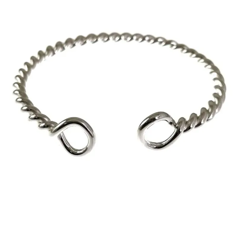 Pulsera Rígida Brazalete en Plata de Ley 925m con 60 mm. hombre hilo