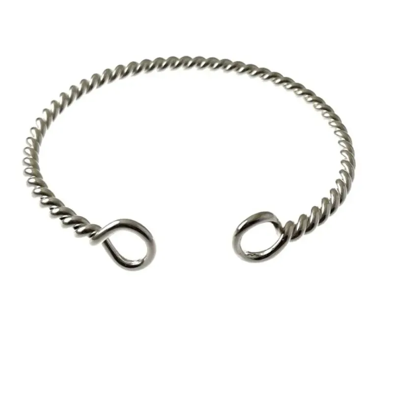 Brazalete Pulsera Rígida en Plata de Ley 925m con 60 mm. hombre hilo