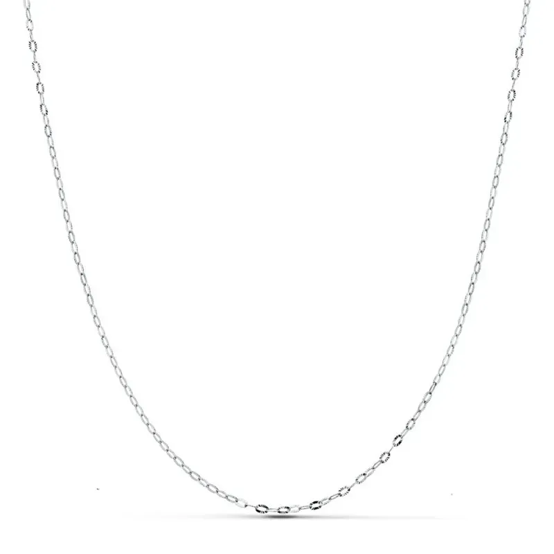 Cadena oro blanco 18k maciza 45 cm. 1 mm. 1.15 grs. [9539]