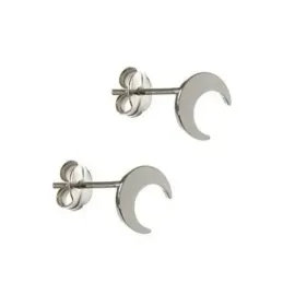 Pendientes plata Ley 925m par media luna 5mm. cierre presión mujer