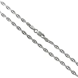 Cadena plata Ley 925m modelo forzada marina 60cm. lisa cierre mosquetón