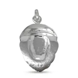 Colgante plata Ley 925m rostro 28mm. macizo Virgen del Rocío mate detalles tallados brillo