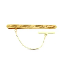 Pisacorbata en Oro 18k en brillo combinada brillo con gallones