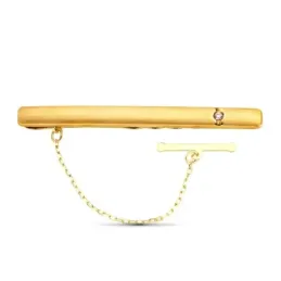 Pisacorbata en Oro de 18k con 56 mm. liso con circonita
