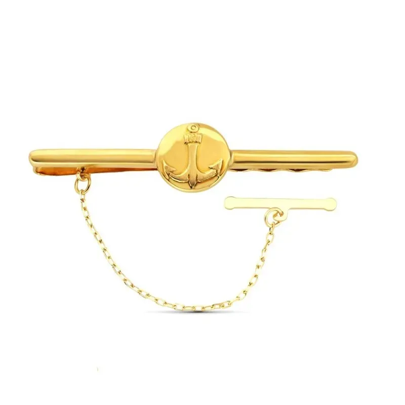 Pisacorbata en Oro de 18k con 55 mm. detalle central ancla marinera