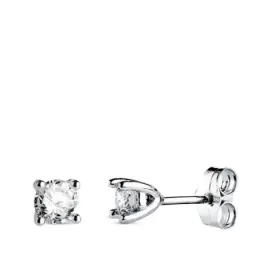 Pendientes en Oro Blanco de 18k con 4.5 mm. diamante de laboratorio 0