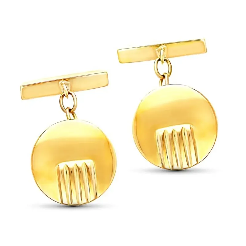 Gemelos en Oro 18k con 15 mm. redondos gallones
