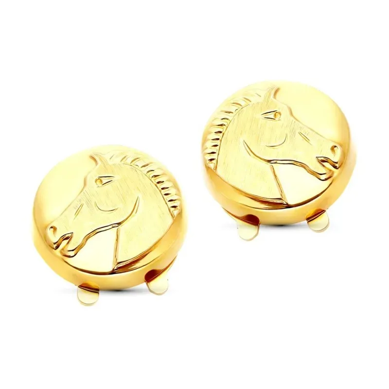 Gemelos Cubrebotones en Oro de 18k con 15 mm. de diámetro detalle cab