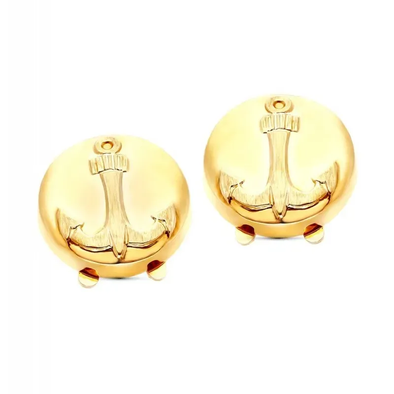 Gemelos Cubrebotones en Oro de 18k con 15 mm. de diámetro detalle anc