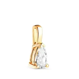 Colgante Oro de 18k con diamante brillante de laboratorio forma pera