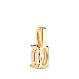 Colgante Oro de 18k con diamante brillante de laboratorio ovalado de