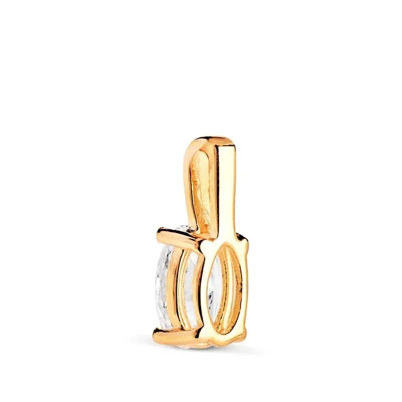 Colgante Oro de 18k con diamante brillante de laboratorio ovalado de