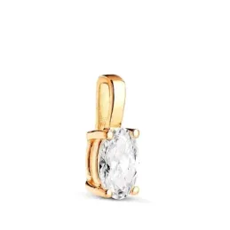 Colgante Oro de 18k con diamante brillante de laboratorio ovalado de