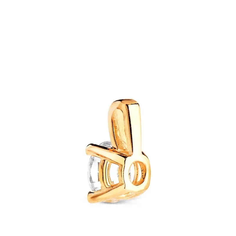 Colgante en Oro de 18k con diamante brillante de laboratorio de 5 mm.