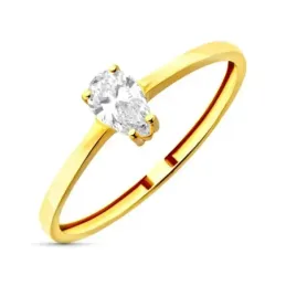 Sortija en Oro de 18k con diamante de laboratorio en el centro con 0.
