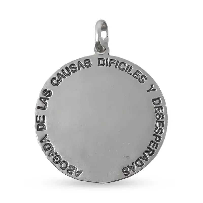 Medalla colgante plata Ley 925m maciza 29mm. Nuestra Señora del Sagrado Corazón