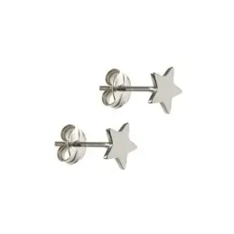 Pendientes plata Ley 925m par estrella 5mm. cierre presión mujer