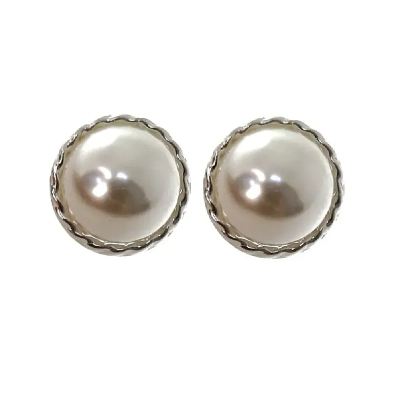 Pendientes plata Ley 925m mujer 12 mm. perla centro bordes detalles o