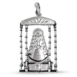 Colgante Virgen del Rocío Bajo Palio en Plata de Ley 925m maciza de