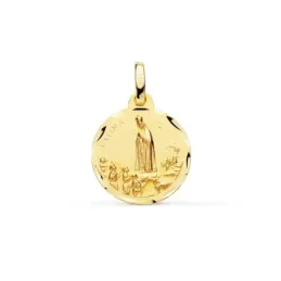 Medalla oro 9k Virgen de Fátima 16mm. [AA0682]