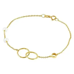 Pulsera Oro Amarillo 18k modelo Bracelets (2 Perlas Cultivadas 4,5mm.) Medida: 18cm.