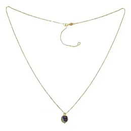Gargantilla oro 18k modelo Circles cadena 50cm. bola del mundo 8mm. lapislázuli cierre reasa