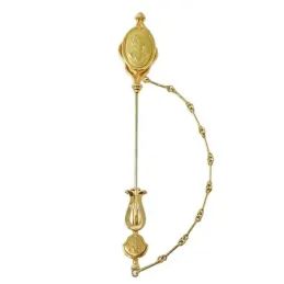 Alfiler oro 18k aguja cadena camafeo 94mm. cierre presión