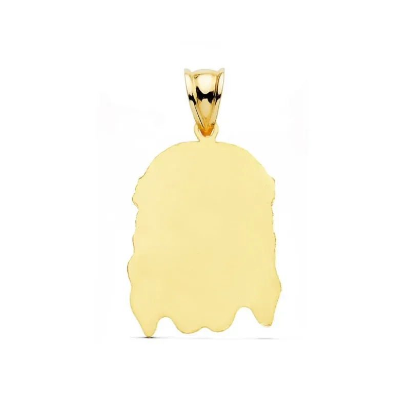 Colgante oro 18k 27mm. cabeza rostro de Cristo de la Buena Muerte detalles tallados