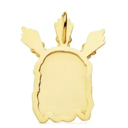 Colgante oro 18k 39mm. cabeza rostro de Cristo Potencias detalles tallados