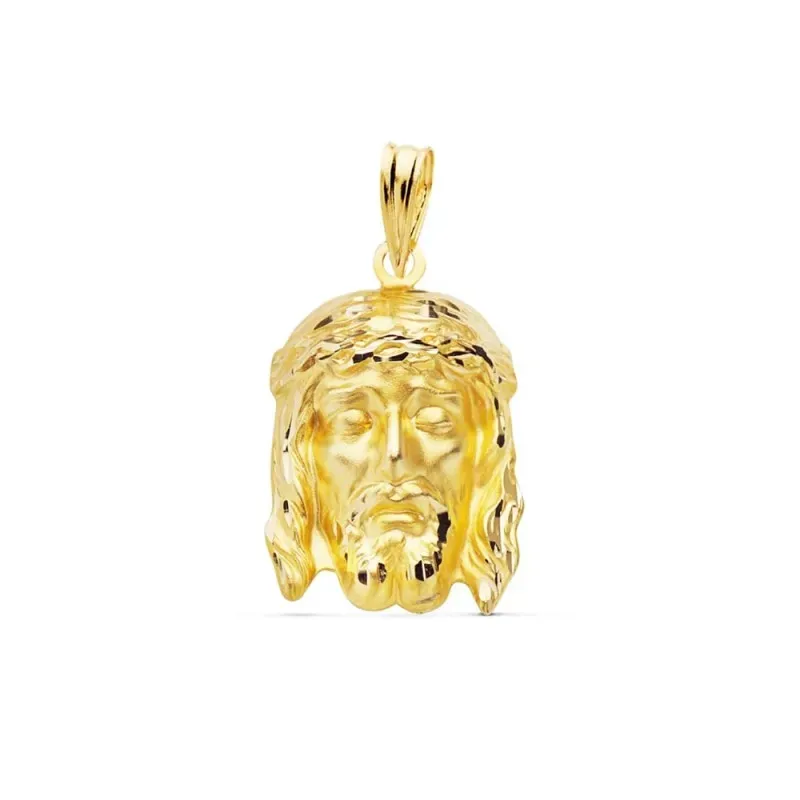 Cristo de la Buena Muerte colgante oro 18k unisex 21 mm. detalles rea