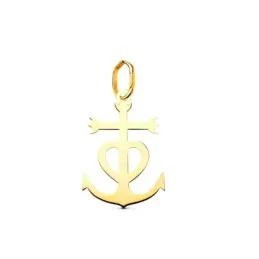 Cruz de la Carmarga Colgante en Oro de 18k con 17 mm. lisa acabada en