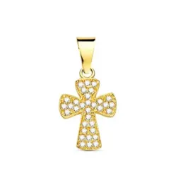 Cruz Oro 18k Colgante de 14 mm. con circonitas