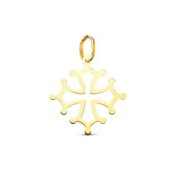 Cruz Occitania Colgante en Oro de 18k con 17 mm. lisa acabada en bril