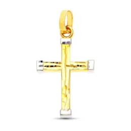 Cruz Colgante en Oro Bicolor de 18k con 32 mm.