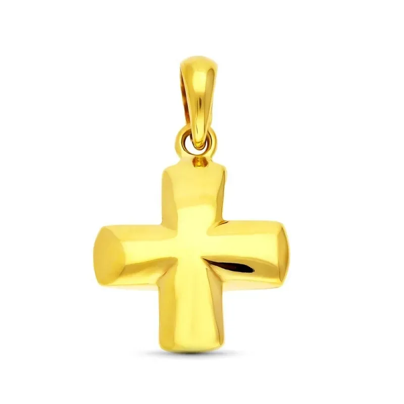 Cruz en Oro 18k Colgante 20 mm. acabado en mate y brillo
