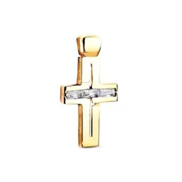 Cruz Colgante Oro 18k con 25 mm. piedras circonitas baguette horizont