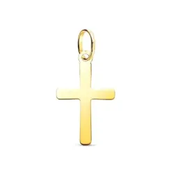 Cruz Colgante en Oro 18k de 20 mm. lisa acabada en brillo