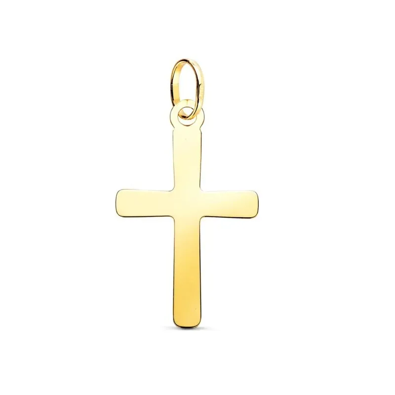 Cruz Colgante en Oro de 18k con 24 mm. lisa con acabado en brillo